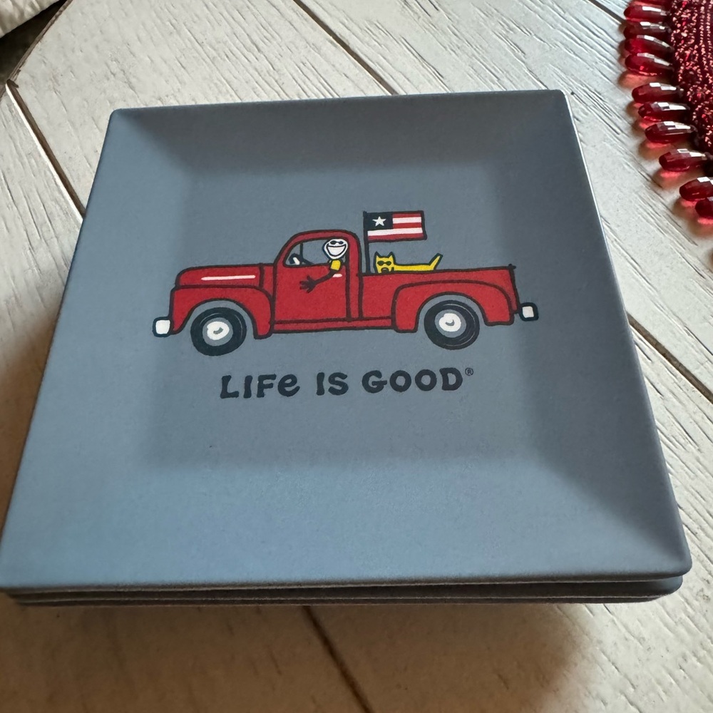 Set of 6 Life is Good Appetizer/ Snack Plate